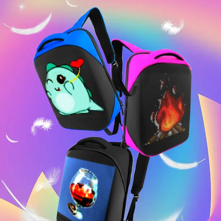 Motorcycle Bags Smart Led Pixel APP Display Screen Intelligent Advertising Business bag Waterproof Moto Riding Creative Backpack