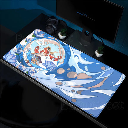 Game Yumemizuki Mizuki Furina Mavuika Raiden Mousepad XXL Large Genshin Impact Mouse Pad Non-slip Keyboard office Anime Desk Mat