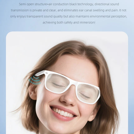New AI Translation Smart Glasses Bluetooth Call Headphones UV Protective Lenses Connected Bezel Outdoor Sports Sunglasses