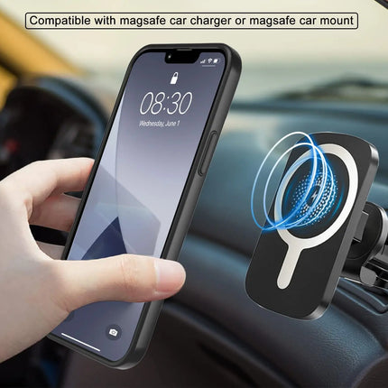 Magnetic Phone Cases with Stand for iPhone 17 Mobile Case Clear Black Cover with Kickstand