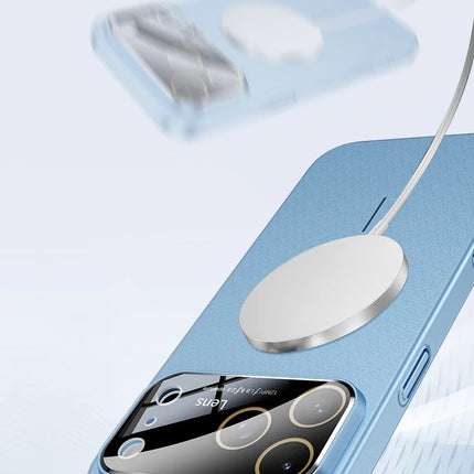 New Large Window Magsafe Phone Case for IPhone 17 Magnetic Wireless Charging Skin Feel PC Protection Phone Cover