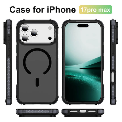 Fashion Skin-friendly Frosted Phone Case For IPhone 17 Shockproof Magnetic Charge Lens Bracket Protective Cover