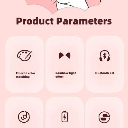 ST-28 Wireless Headphones Cat Ears Bluetooth Earphones Stereo Music Earbuds Bluetooth 5.0 Sports Gaming Headset with Mic