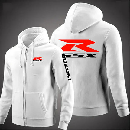 2025 Autumn/Winter Sweatshirt Jacket Office Commuter Men's Hoodie Gsxr Superbike Motorcycle Warm Jacket Zipper Hoodie
