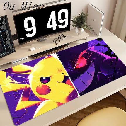 Purple Japan Anime Mouse Pad PC Cool P-pokemon Gamer Cabinet Keyboard Rug XXL G-gengar Extended Desk Mat Laptop Kawaii Mousepad