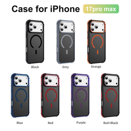 Fashion Skin-friendly Frosted Phone Case For IPhone 17 Shockproof Magnetic Charge Lens Bracket Protective Cover