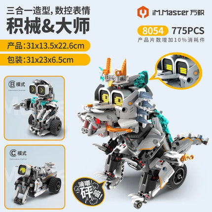 3 in 1 Technical RC Robot Dinosaur Building Blocks City Snail Racing Car Remote Control Bulldozer Truck Bricks Toys Kids Gifts