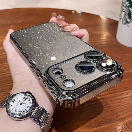 Plating Glittering Sparkle Transparent Phone Case For iPhone 17 Lens Camera Protection Slim Cover