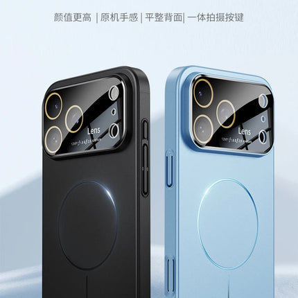 New Large Window Magsafe Phone Case for IPhone 17 Magnetic Wireless Charging Skin Feel PC Protection Phone Cover
