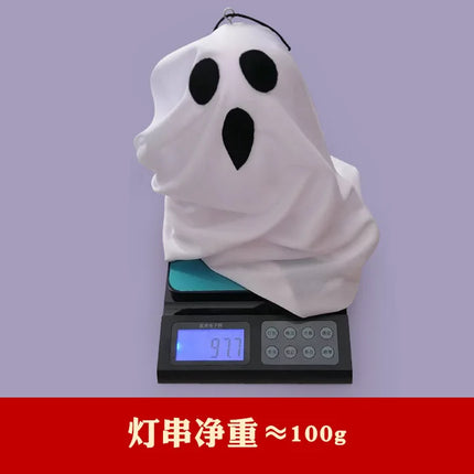 LED Glow Ghost Party Halloween Decoration for Home Indoor Outdoor Haunted House Bar Hanging Horror Props with Lights