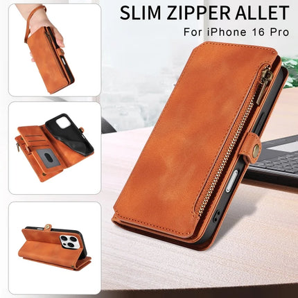Multi-pocket Leather Wallet Case For iPhone 17 16 15 14 13 12 11 Pro MAX Wallet Card Holder For iPhone 15 Plus Book Case