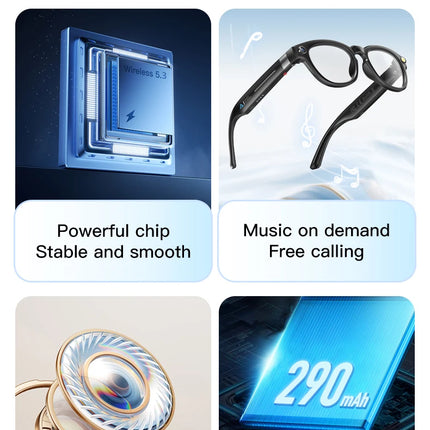 LIGE AI Smart Glasses 4K HD Camera 32GB Memory BT Call Voice Assistant Translate Touch Control Music Player sunglasses Men Women