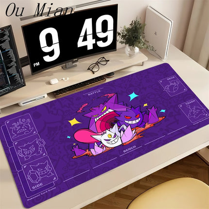 Purple Japan Anime Mouse Pad PC Cool P-pokemon Gamer Cabinet Keyboard Rug XXL G-gengar Extended Desk Mat Laptop Kawaii Mousepad