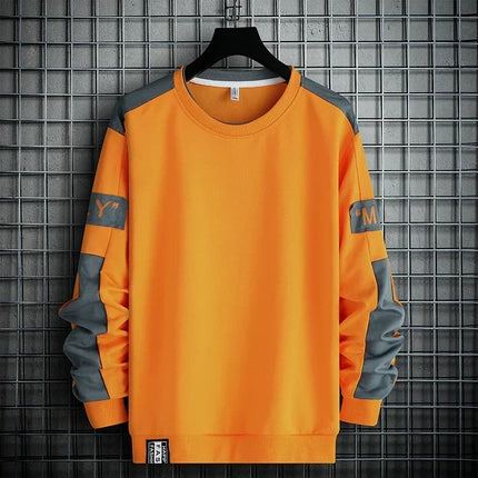 Men Sweatshirt Hoodies Harajuku Hip Hop Streetwear Casual Men's Pullover Hoodie Spring Autumn Patchwork Sweatshirts Mend