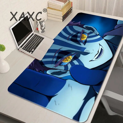 Japan Anime Desk Mat XL PC Akaza Gamer Cabinet Keyboard Rug Laptop Ghost D-demon Slayer Mouse Pad Black And White Manga Mousepad
