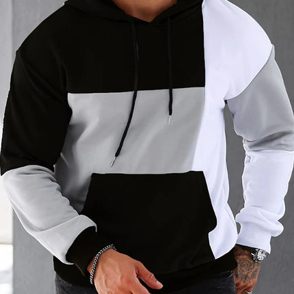 Men's Hoodie Hooded Color Block Pocket Sports & Outdoor Streetwear Cool Casual Spring & Fall Clothing Apparel Hoodies Sweatshirt