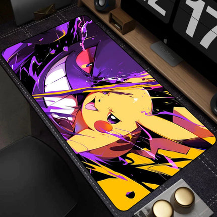 Purple Japan Anime Mouse Pad PC Cool P-pokemon Gamer Cabinet Keyboard Rug XXL G-gengar Extended Desk Mat Laptop Kawaii Mousepad