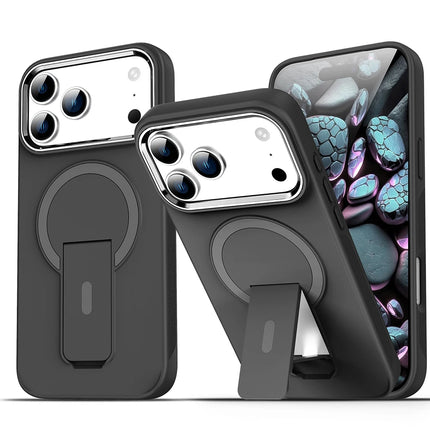 Luxury For Magsafe Phone Case For iPhone 17 Magnetic Wireless Charge Folding Stand Holder Matte Cover Cases