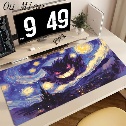 Purple Japan Anime Mouse Pad PC Cool P-pokemon Gamer Cabinet Keyboard Rug XXL G-gengar Extended Desk Mat Laptop Kawaii Mousepad