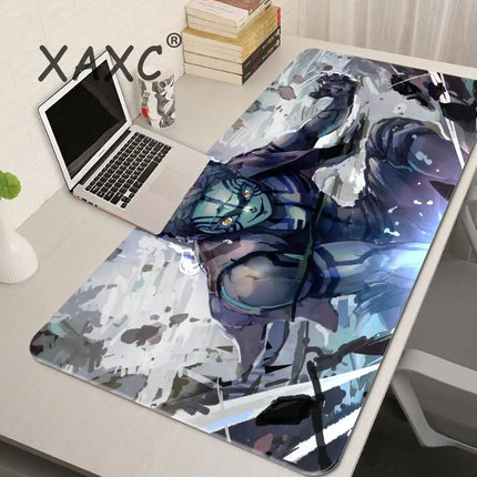 Japan Anime Desk Mat XL PC Akaza Gamer Cabinet Keyboard Rug Laptop Ghost D-demon Slayer Mouse Pad Black And White Manga Mousepad