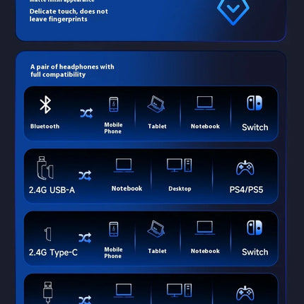Mchose V9 Pro Gaming Headset Overhead Wireless Bluetooth Computer Gaming Headphones With Microphone Portable Audio Video Devices