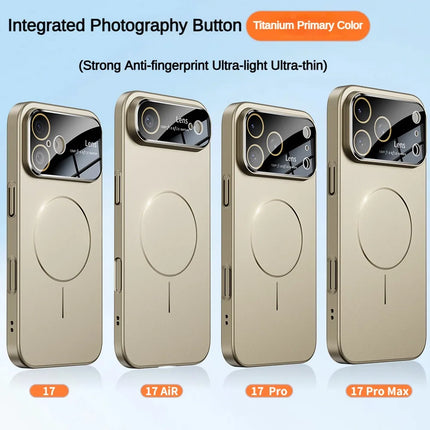 New Large Window Magsafe Phone Case for IPhone 17 Magnetic Wireless Charging Skin Feel PC Protection Phone Cover