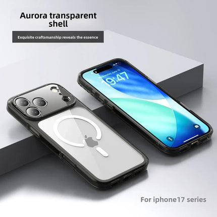Transparent Magsafe Magnetic Phone Case for IPhone 17 Air 17 Pro Max Wireless Charging Shockproof Protective Hard Back Cover