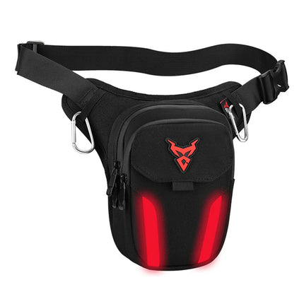 LED Red Light Motorcycle Leg Bag Thigh Belt Hip Bum Waterproof Ride Cycling Biker Waist Bag Fanny Pack Moto Travel Hiking Pocket