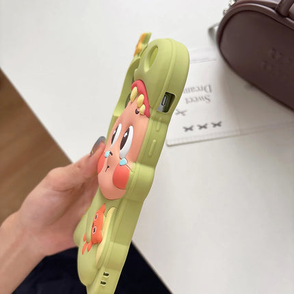 Cute 3D Dinosaur Twinkle Star Boy Phone Case For iPhone 17 Kawaii Shockproof Soft Silicone Cover