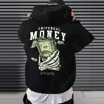 Gothic Men's Hoodie Harajuku Butterfly Print Long Sleeve Pullover Spring Autumn Casual Sweatshirts Streetwear Y2k Clothes Unisex