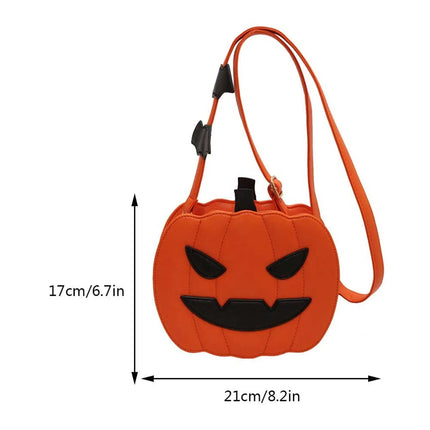 Halloween Pumpkin Shoulder Bag Women Novelty Purse PU Leather Female Daily handbag Halloween Creative Candy Bags for Kids