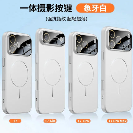 New Large Window Magsafe Phone Case for IPhone 17 Magnetic Wireless Charging Skin Feel PC Protection Phone Cover