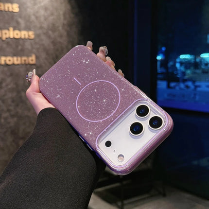 Luxury Glitter Bling Ultra Thin Phone Case For iPhone 17 16 15 14 Plus 17 Pro Max Magsafe Wireless Charge Shockproof Hard Cover