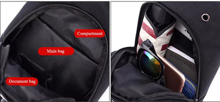 Luminous Chest Bag Multifunction Fashion Men Crossbody Bags USB Charging Chest Pack Short Trip Men 's Shoulder Bag Single