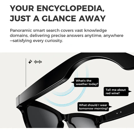 AI Smart Glasses 500W HD Camera Shooting Bluetooth Calling Intelligent Voice Assistant Control Music Smart Glasses For Men Women
