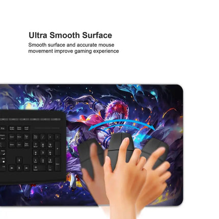 Japan Anime Desk Mat XL PC Akaza Gamer Cabinet Keyboard Rug Laptop Ghost D-demon Slayer Mouse Pad Black And White Manga Mousepad