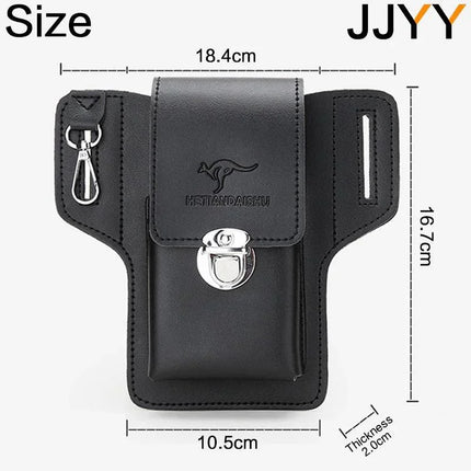 Stonego 1PC Multifunctional Men's Leather Mobile Phone Bag Belt Clip Mobile Phone Case Travel Hiking Mobile Phone Case Belt Bag