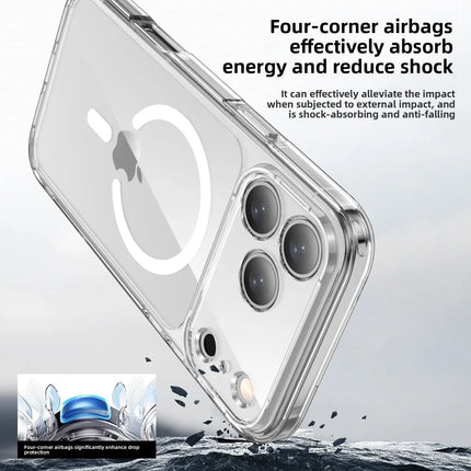 Transparent Magsafe Magnetic Phone Case for IPhone 17 Air 17 Pro Max Wireless Charging Shockproof Protective Hard Back Cover