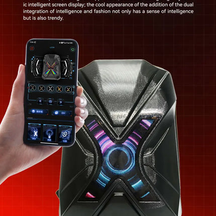 LED Backpack Large Capacity LOY DIY Programmable X Shape LED Screen Cycling Bag Motorcycle Bicycle Helmet Storage Bag Hard Shell