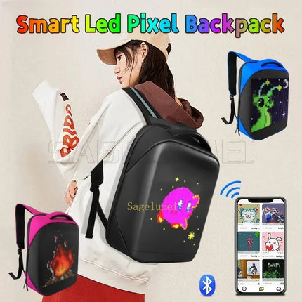 Motorcycle Bags Smart Led Pixel APP Display Screen Intelligent Advertising Business bag Waterproof Moto Riding Creative Backpack