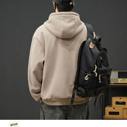 2025 New in Men's Hoodie Half Zip Long Sleeve Oversize Hooded Sweatshirt Male Spring Clothes Loose Fit Zip-up Golf Wear Big Size