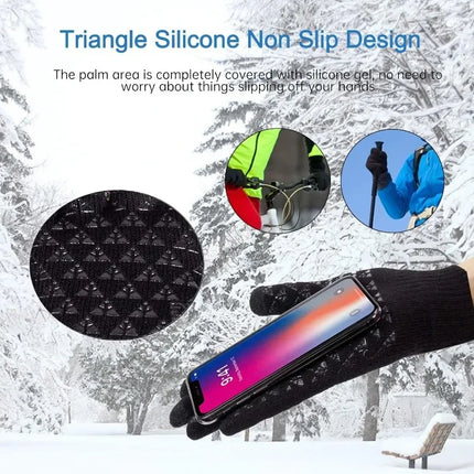 Winter Gloves for Men Women Upgraded Touchscreen Gloves Outdoor Cycling Sports Thermal Warm Knit Glove for Running Driving