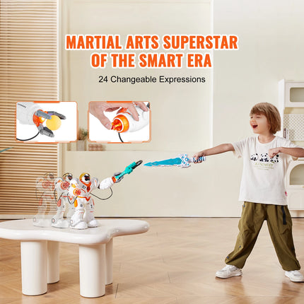 SucceBuy RC Robot Toys for Kids Battle Mode Programmable Remote Control Smart Robot with Bullets Interactive Dancing Robot