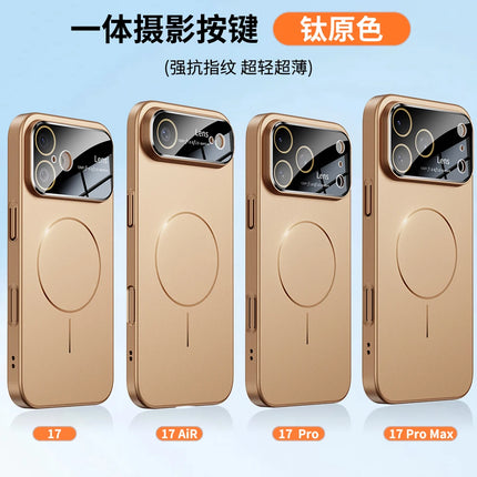 New Large Window Magsafe Phone Case for IPhone 17 Magnetic Wireless Charging Skin Feel PC Protection Phone Cover
