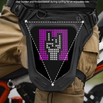 LED Eye Motorcycle Riding Unisex Leg Bag APP Intelligent Graphic Shoulder Bag DIY Hard Shell Waterproof Travel Hiking Pocket