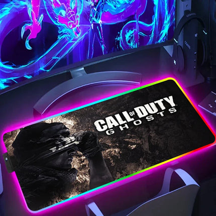 RGB Desk Mat LED Game Rubber Mousepad Calls Of Duty Mouse Pad Large Gaming Mouse Mat With Backlit Gamer Non-Slip Computer Carpet