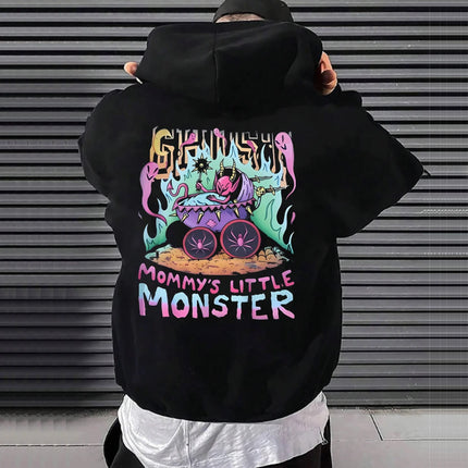 Gothic Men's Hoodie Harajuku Butterfly Print Long Sleeve Pullover Spring Autumn Casual Sweatshirts Streetwear Y2k Clothes Unisex