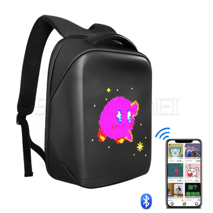 Motorcycle Bags Smart Led Pixel APP Display Screen Intelligent Advertising Business bag Waterproof Moto Riding Creative Backpack