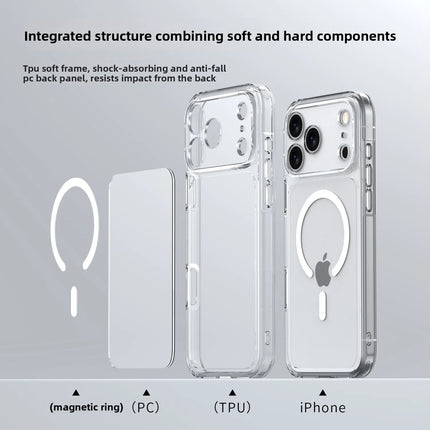 Transparent Magsafe Magnetic Phone Case for IPhone 17 Air 17 Pro Max Wireless Charging Shockproof Protective Hard Back Cover