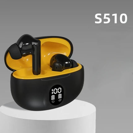 S510 Bluetooth  Wireless Touch Control Headphones HiFI Stereo Waterproof Earphone TWS Sports LED Display Headset with Microphone